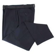 BRUHL Steward Classic Plain Front Wool Mix Trousers - Navy