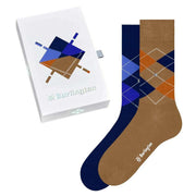 Burlington Basic Gift Box Socks - Navy/Camel Brown