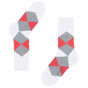 Burlington Clyde Socks - White/Pink/Grey