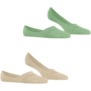 Lot de 2 paires de chaussettes invisibles Burlington Everyday - Vert persan