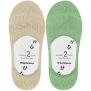 Lot de 2 paires de chaussettes invisibles Burlington Everyday - Vert persan