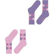 Burlington Everyday Argyle 2-Pack Socks - Berry Pool Pink