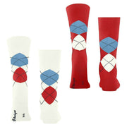 Lot de 2 paires de chaussettes Burlington Everyday Argyle - Blanc cassé