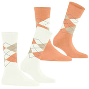 Lot de 2 paires de chaussettes Burlington Everyday Argyle - Blanc cassé