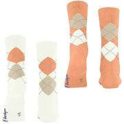Lot de 2 paires de chaussettes Burlington Everyday Argyle - Blanc cassé