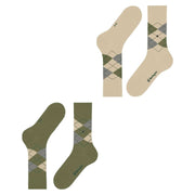 Lot de 2 paires de chaussettes Burlington Everyday Argyle - Vert Salvia