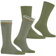 Lot de 2 paires de chaussettes Burlington Everyday Stripe Mix - Salvia Green