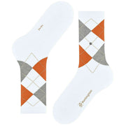 Burlington Rib Court Socks - White/Orange