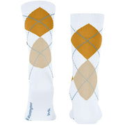 Chaussettes Burlington Rib Court - Blanc/Jaune