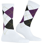 Burlington Rib Courtside Socks - White/Purple