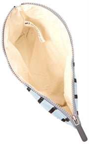 Pochette moyenne en toile de coton Roka Maida Vale - Rayure bleue