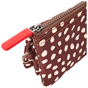 Petit portefeuille en toile recyclée Roka Carnaby - Taches marron