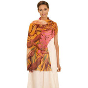 powder-oriental-crane-cotton-linen-scarf---orange-34449337