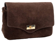 Elie Beaumont Suede Midi Twist Bag - Chocolate Brown