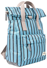 Petit sac à dos en toile recyclée Roka Canfield B - Rayure bleue