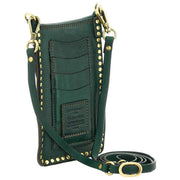 Campomaggi Portacellulaire Stud Support Pour Téléphone Sac - Vert Bouteille/Rouge
