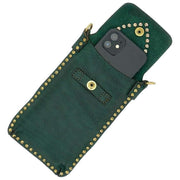 Campomaggi Portacellulaire Stud Support Pour Téléphone Sac - Vert Bouteille/Rouge
