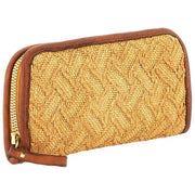 Campomaggi Veracruz Straw Leather Purse - Natural Beige/Cognac Tan