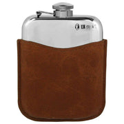 english-pewter-company-6oz-captive-top-purse-flask-and-pouch---silverbrown-34473123