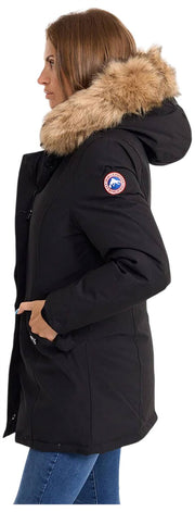 Helvetica Mountain Pioneers Parka à capuche Lilli - Noir/Naturel