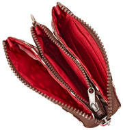 Petit portefeuille en toile recyclée Roka Carnaby - Taches marron