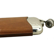 english-pewter-company-6oz-captive-top-hammered-purse-flask-and-pouch---silverbrown-34473133