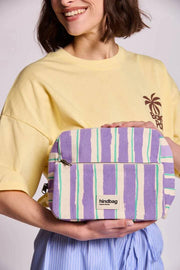 Hindbag Alix Extra Large Toiletry Bag - Green/Parma Stripes