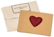 Porte-Cartes Coeur Elie Beaumont - Beige Vison/Rouge Vin