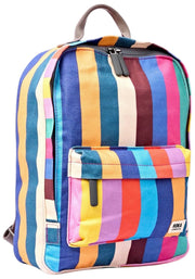 Roka Hampton Small Cotton Canvas Backpack - Wide Multi Stripe
