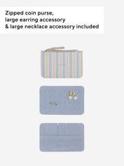 Stackers Expanding Travel Jewellery Case - Oatmeal/Blue