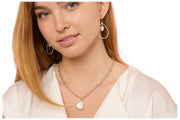 Collier à pendentif en grosses perles Keishi de Perles d'Orient - Argent/Blanc