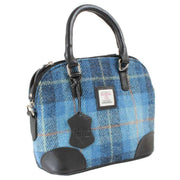 Das Impex Harris Tweed Leather Handbag - Black/Blue