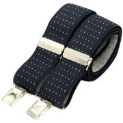 David Van Hagen Polka Dot 35mm Braces - Navy/Silver