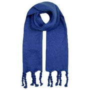 Dents Blanket Braided Tassel Scarf - Cobalt Blue