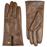 Gants en cuir à écran tactile Dents Colette - Marron châtain
