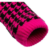 Dents Dogtooth Jacquard Knitted Gloves - Fuchsia Pink/Black