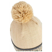 Chapeau à pompon Dents Fair Isle Brim - Beige caramel/gris anthracite