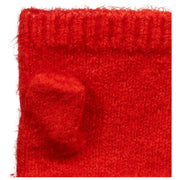 Dents Fingerless Knitted Wrist Warmers - Berry Red