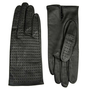 Dents Florence Perforated Leather Gloves - Black