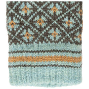 Dents Jacquard Fair Isle Knitted Gloves - Charcoal Grey/Blue
