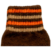 Dents Knitted Stripe Cuff Gloves - Chocolate Brown