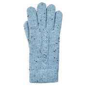 Dents Marl Yarn Cable Knit Gloves - Cornflower Blue