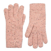 Dents Marl Yarn Cable Knit Gloves - Powder Pink