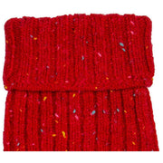 Dents Marl Yarn Half Finger Gloves - Berry Red