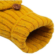 Dents Marl Yarn Half Finger Gloves - Ochre Yellow