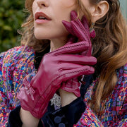 Gants en cuir à écran tactile Dents Mosie - Shiraz Burgundy