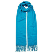 Dents Plain Pashmina Tassel Scarf - Marine Blue