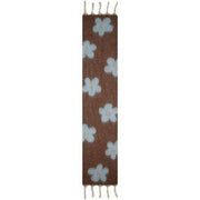 Dents Reversible Floral Blanket Tassel Scarf - Pale Blue