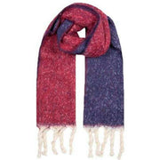 Dents Reversible Two-Tone Tassel Blanket Scarf - Claret Navy