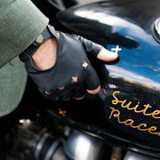 Gants de conduite en cuir Dents The Suited Racer Gripper - Noir